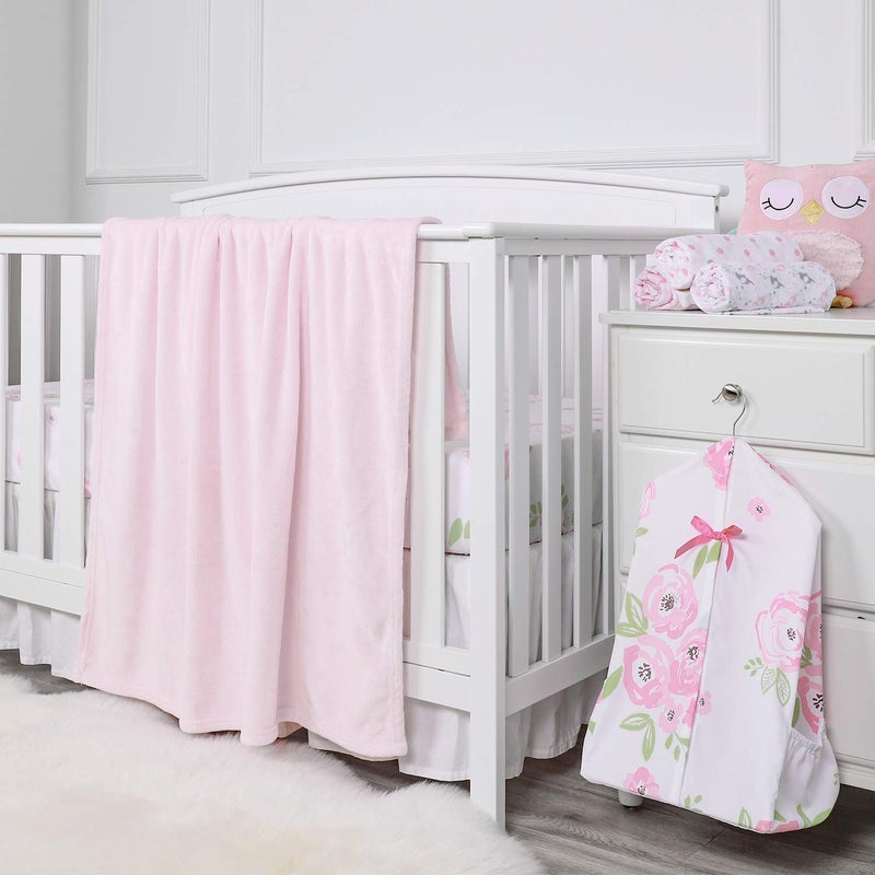 TILLYOU Toddler Flannel Blanket - Warm Cozy Baby Blanket for Boys and Girls, Smooth Cute Lightweight Blanket for Bedding Crib Stroller, 40×50 inches, Pink - Image 2